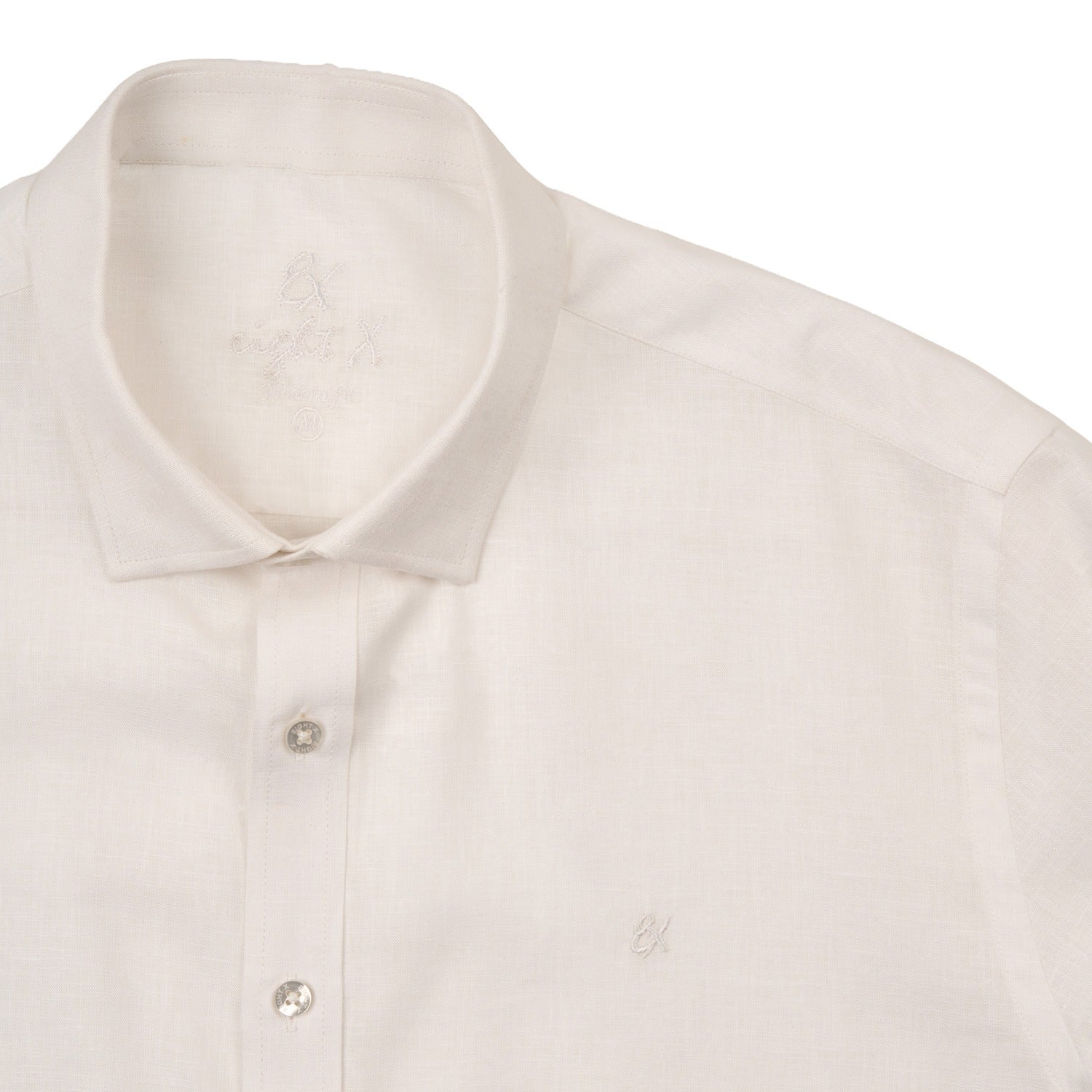 Essential Linen Long Sleeve Button Down Shirt - White Button Down Shirts Eight-X