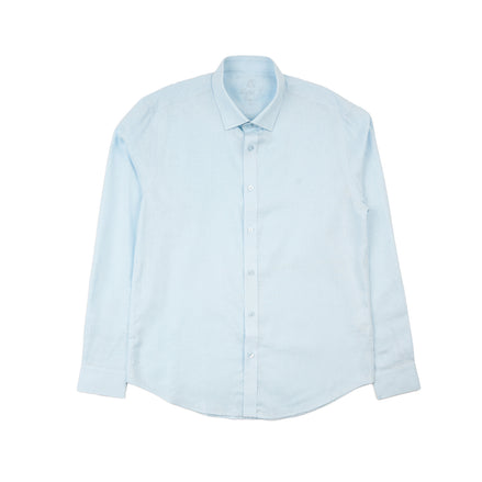 Essential Linen Long Sleeve Button Down Shirt - Light Blue Button Down Shirts Eight-X