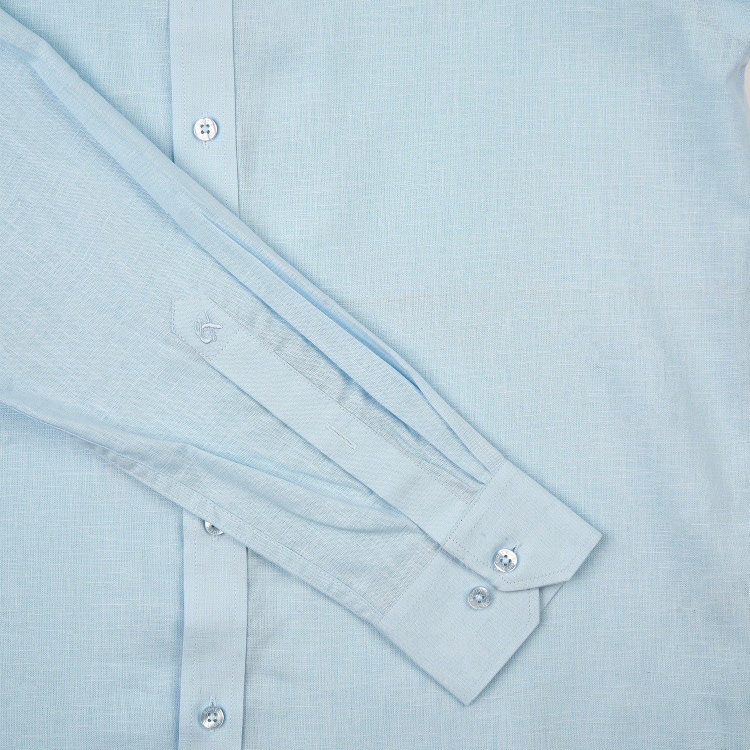 Essential Linen Long Sleeve Button Down Shirt - Light Blue Button Down Shirts Eight-X