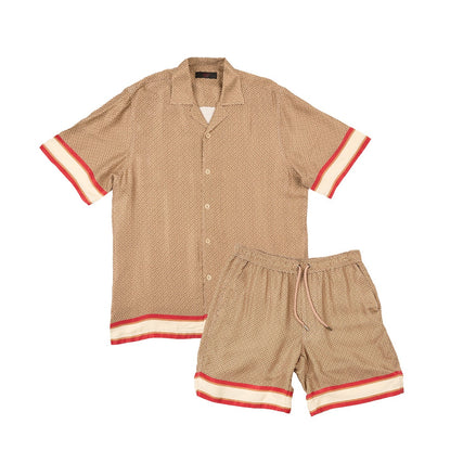 Palazzo Short Sleeve Shirt + Shorts Matching Set Sets Eight-X