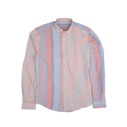 Multi Striped Seersucker Button Down Shirt - Dusk Sets Eight-X