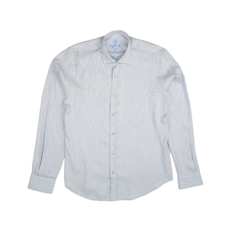Hot Streak Jacquard Button Down Shirt - Blue Button Down Shirts Eight-X