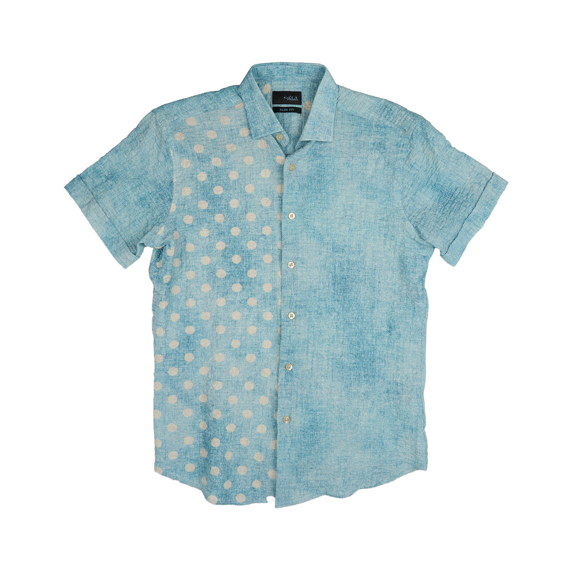 Disappearing Act Seersucker Short Sleeve Shirt - Blue Short Sleeve Eight-X