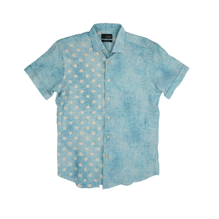 Disappearing Act Seersucker Short Sleeve Shirt - Blue Short Sleeve Eight-X