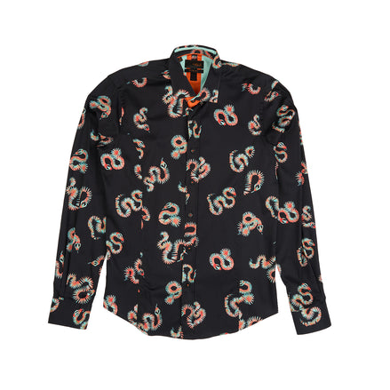 Aztec Snake Print Button Down Shirt Shirts Eight-X