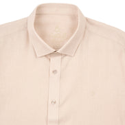 Essential Linen Long Sleeve Button Down Shirt - Beige Short Sleeve Shirts Eight-X