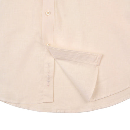 Essential Linen Long Sleeve Button Down Shirt - Beige Short Sleeve Shirts Eight-X