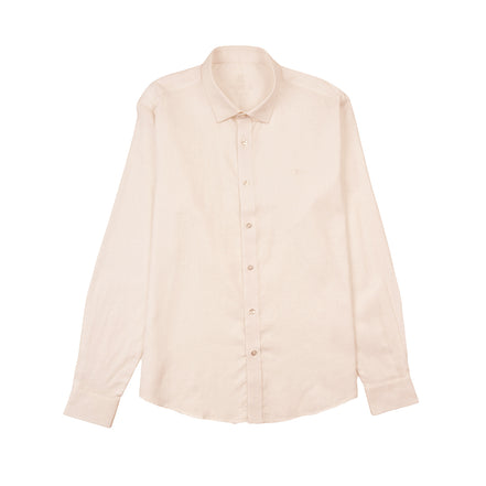 Essential Linen Long Sleeve Button Down Shirt - Beige Short Sleeve Shirts Eight-X