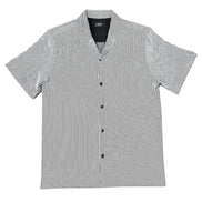Stripe Short Sleeve + Matching Short Set Button Down Shirts Eight-X BLACK S