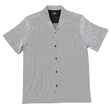 Stripe Short Sleeve + Matching Short Set Button Down Shirts Eight-X BLACK S