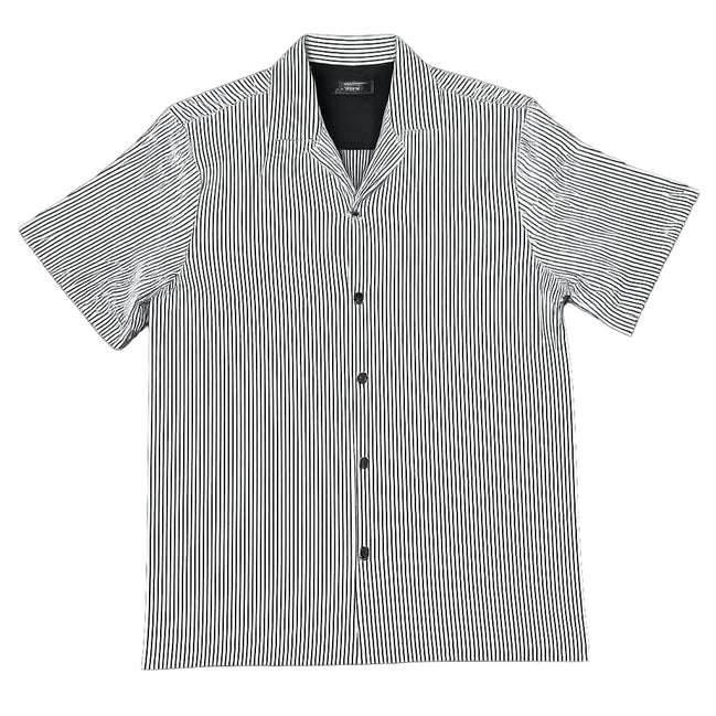 Stripe Short Sleeve + Matching Short Set Button Down Shirts Eight-X BLACK S