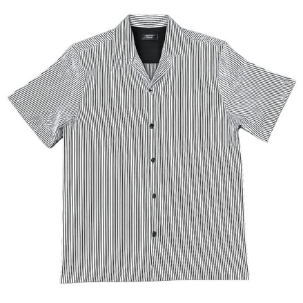 Stripe Short Sleeve + Matching Short Set Button Down Shirts Eight-X BLACK S