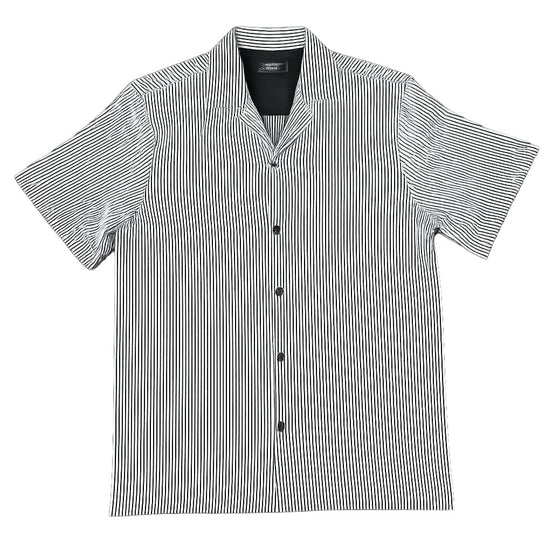Stripe Short Sleeve + Matching Short Set Button Down Shirts Eight-X BLACK S