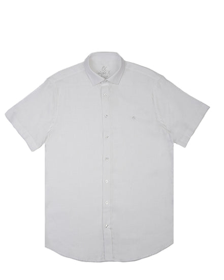 Classic Linen Short Sleeve Button Down Shirt - White Eight-X WHITE S