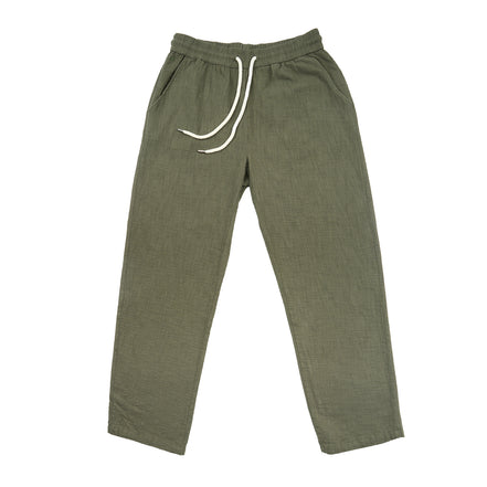 Linen Drawstring Pant - Olive Linen Eight-X Olive S