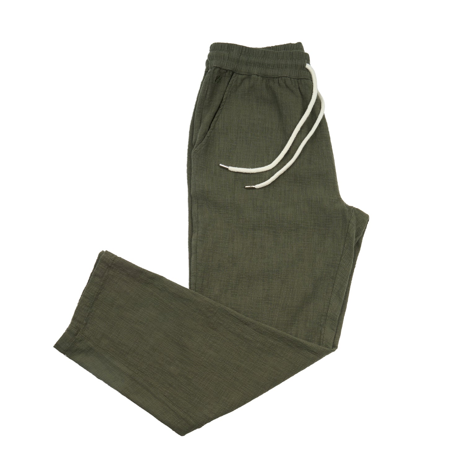 Linen Drawstring Pant - Olive Linen Eight-X