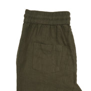 Linen Drawstring Pant - Olive Linen Eight-X