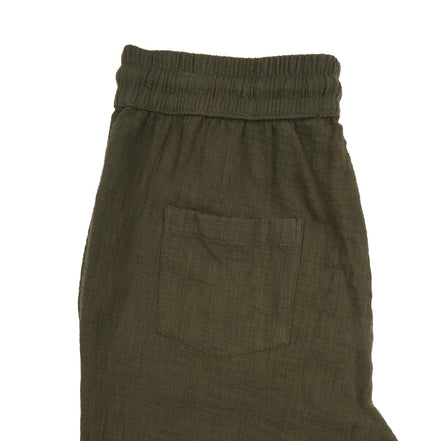 Linen Drawstring Pant - Olive Linen Eight-X