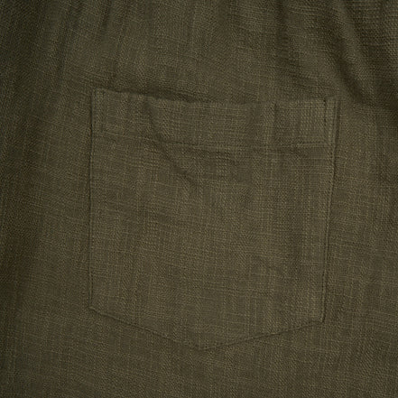 Linen Drawstring Pant - Olive Linen Eight-X