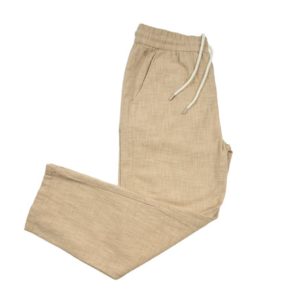 Linen Drawstring Pant - Beige Linen Eight-X
