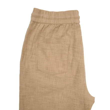 Linen Drawstring Pant - Beige Linen Eight-X
