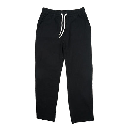 Linen Drawstring Pant - Black Linen Eight-X BLACK S