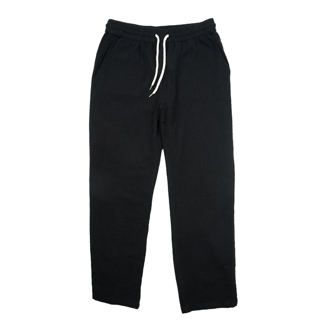 Linen Drawstring Pant - Black Linen Eight-X BLACK S