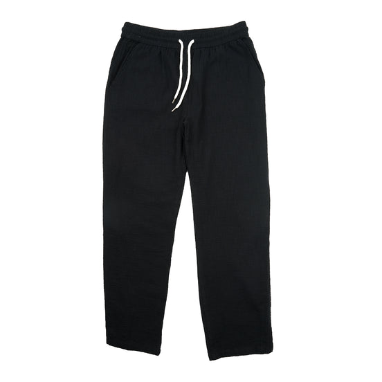 Linen Drawstring Pant - Black Linen Eight-X BLACK S