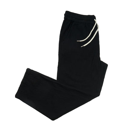 The Drawstring Baggy Pant - Black Linen Eight-X
