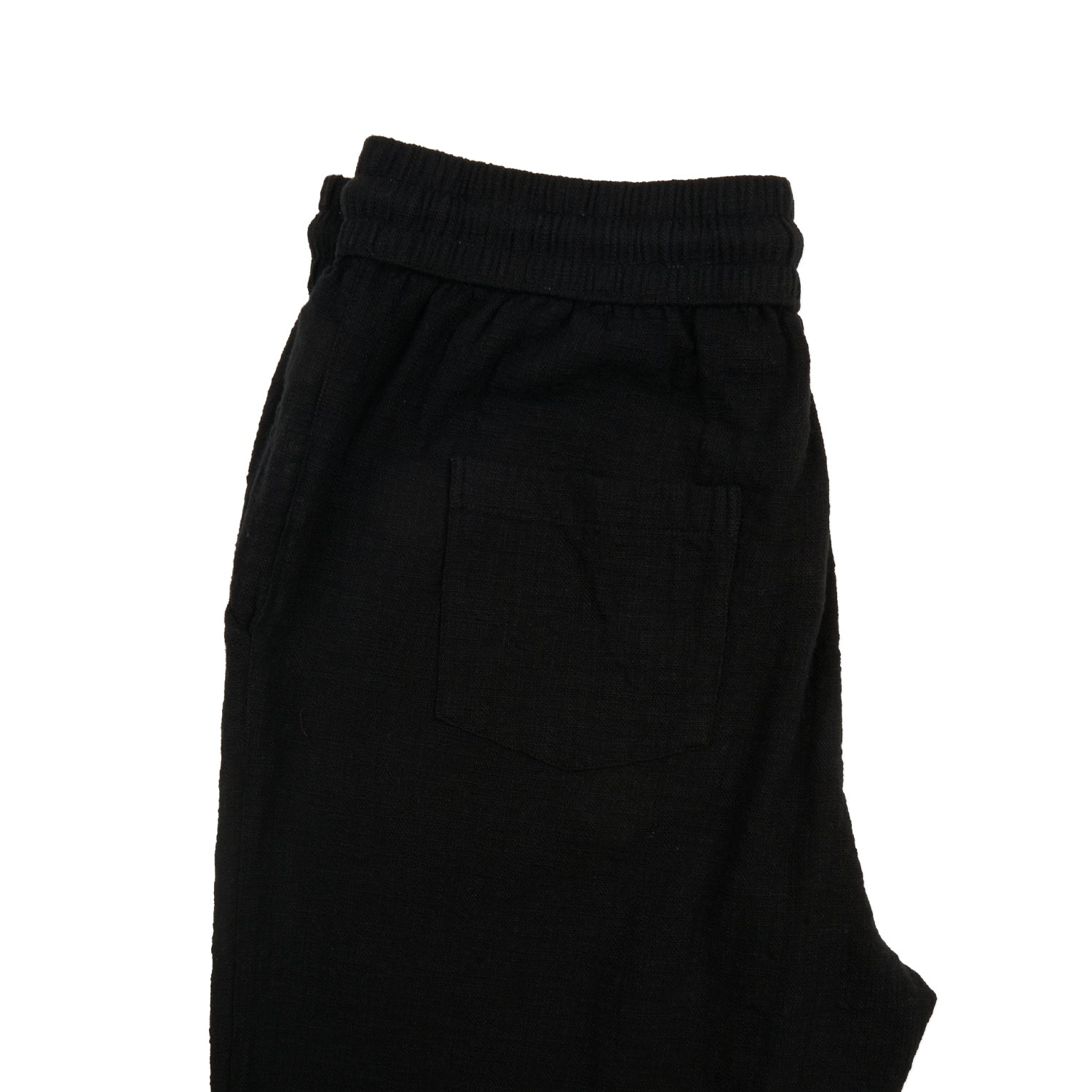 Linen Drawstring Pant - Black Linen Eight-X