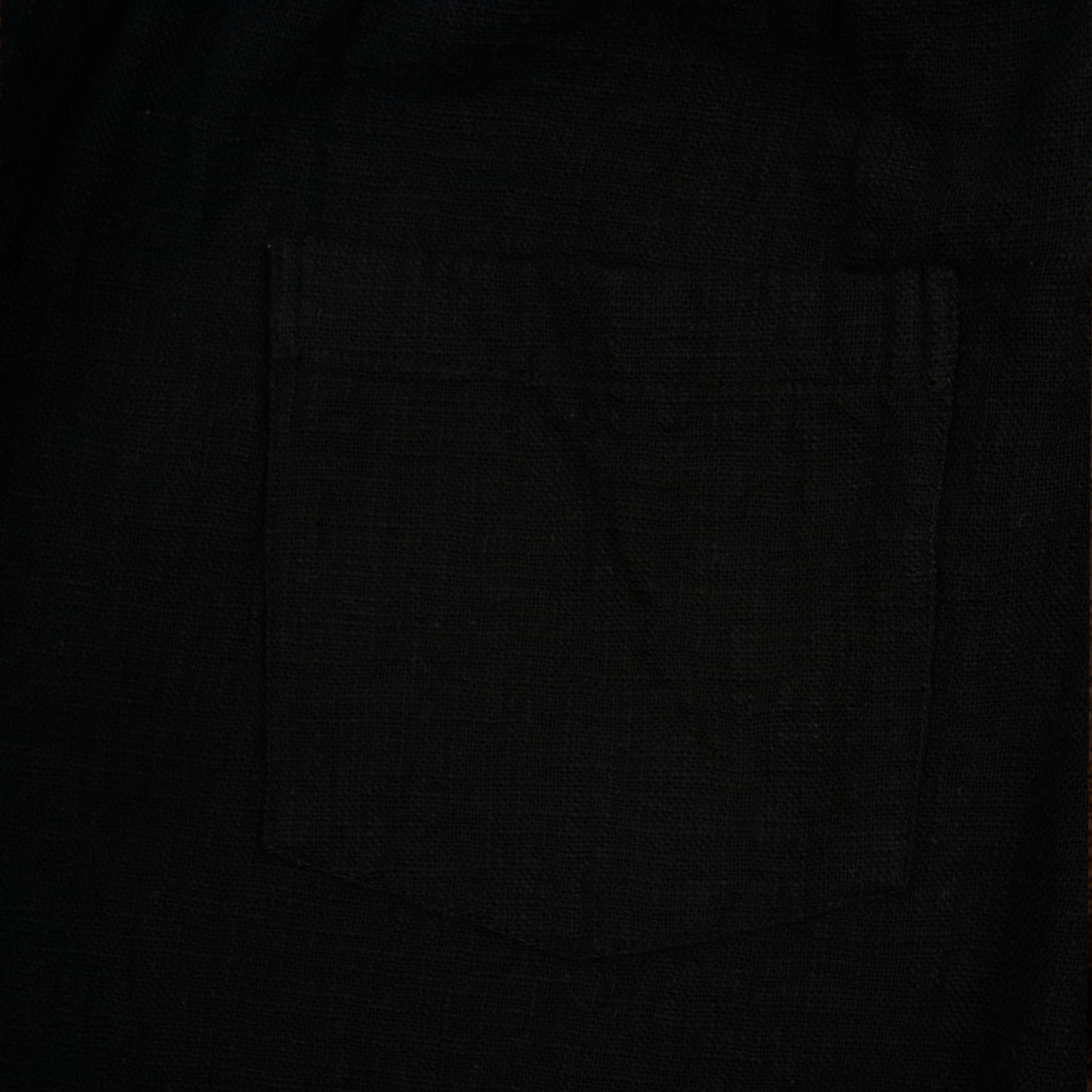 Linen Drawstring Pant - Black Linen Eight-X
