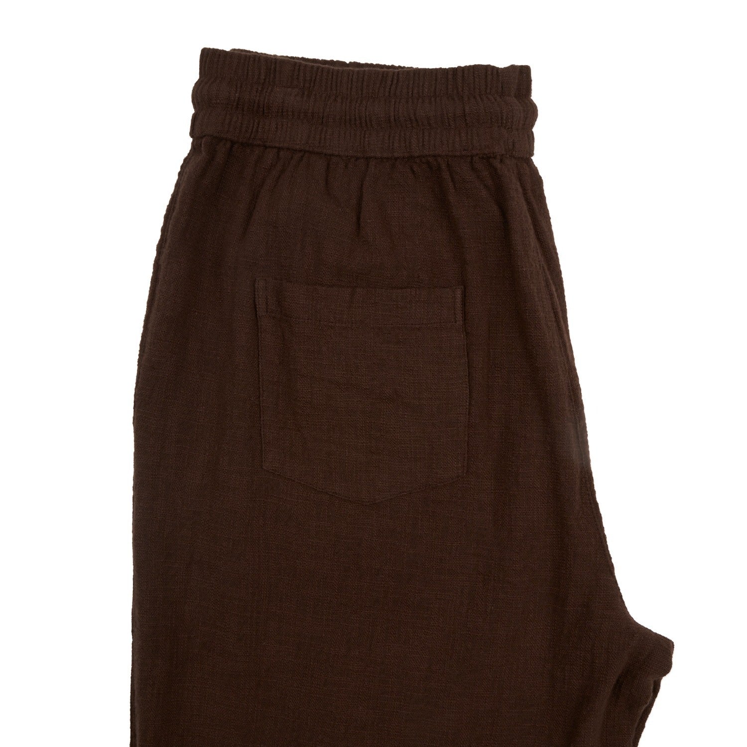 Linen Drawstring Pant - Brown Linen Eight-X