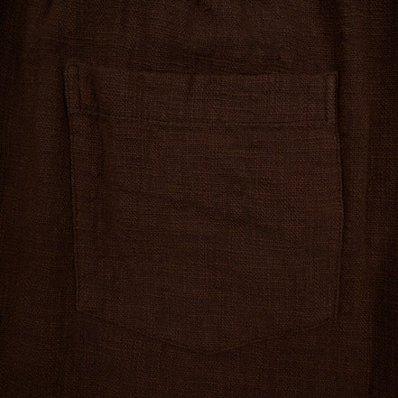 Linen Drawstring Pant - Brown Linen Eight-X