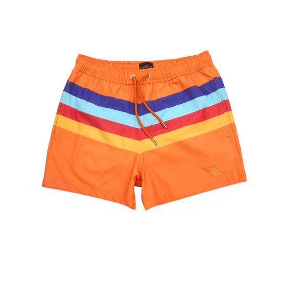 Malibu Stripe Swim Trunks Swim Wear Eight-X ORANGE S