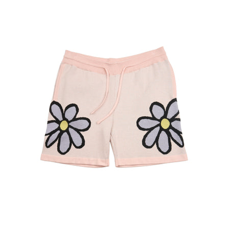 Mod Bloom Knit Short Sleeve and Short Set - Pink Matching Sets Eight-X