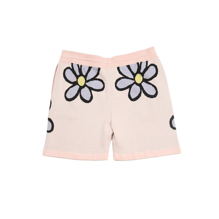 Mod Bloom Knit Short Sleeve and Short Set - Pink Matching Sets Eight-X