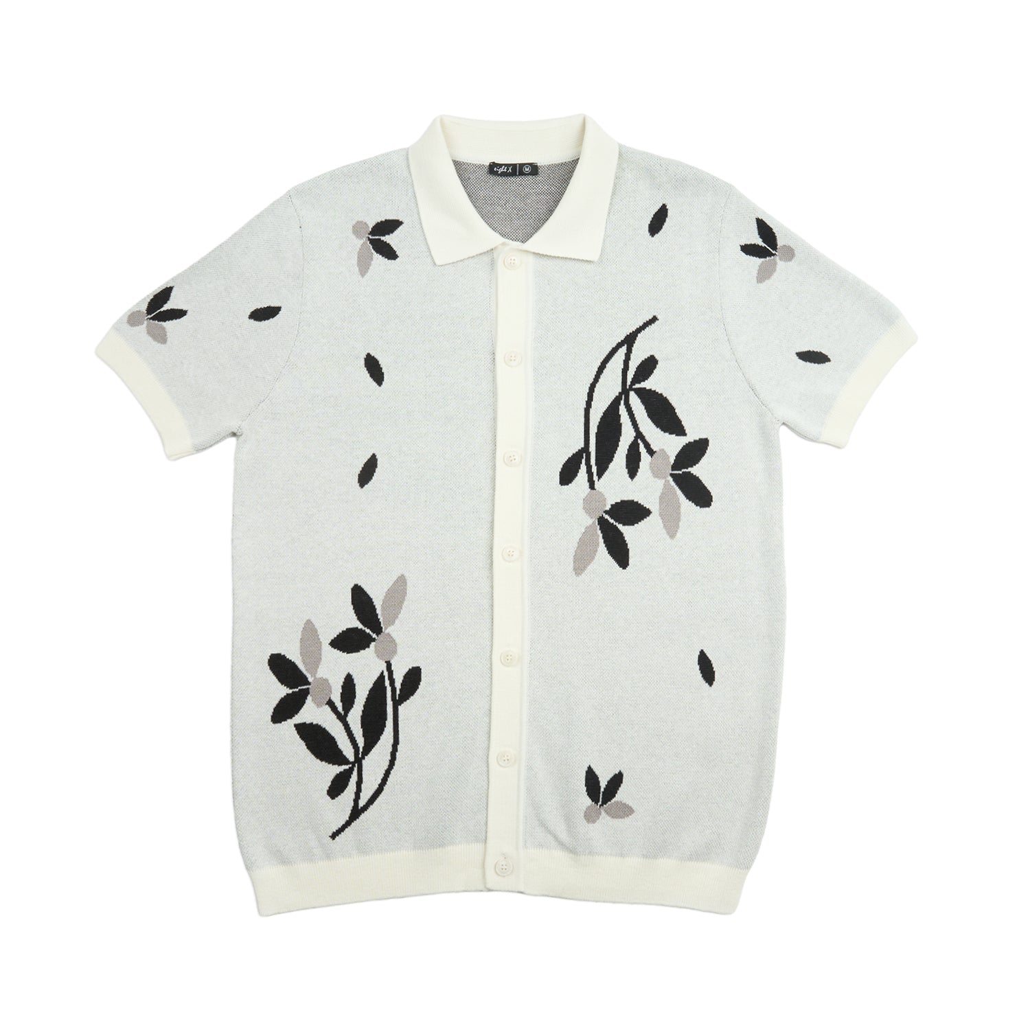 Monochrome Bloom Knit Short Sleeve and Short Set Matching Sets Eight-X