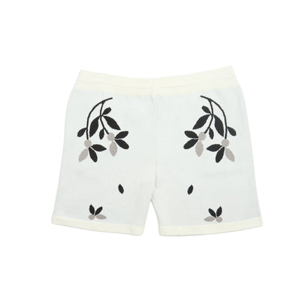Monochrome Bloom Knit Short Sleeve and Short Set Matching Sets Eight-X