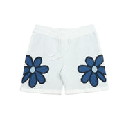 Mod Bloom Knit Short Sleeve and Short Set - White Matching Sets Eight-X