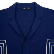Atlas Knit Short Sleeve Shirt - Blue Knits Eight-X