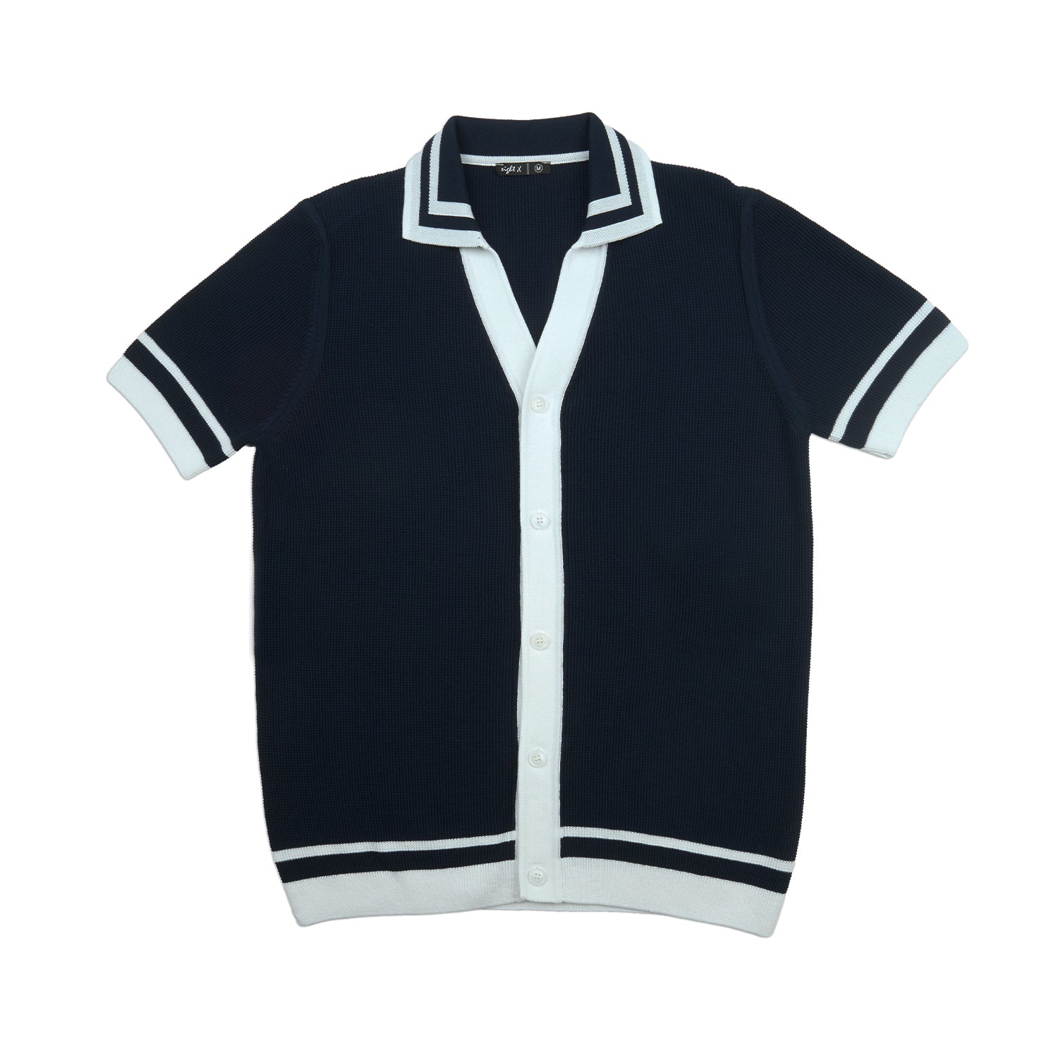 Pier Knit Short Sleeve Shirt - Navy Knits Eight-X