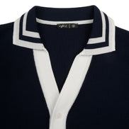 Pier Knit Short Sleeve Shirt - Navy Knits Eight-X