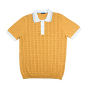 Direction Short Sleeve Knit Polo - Mustard Knits Eight-X