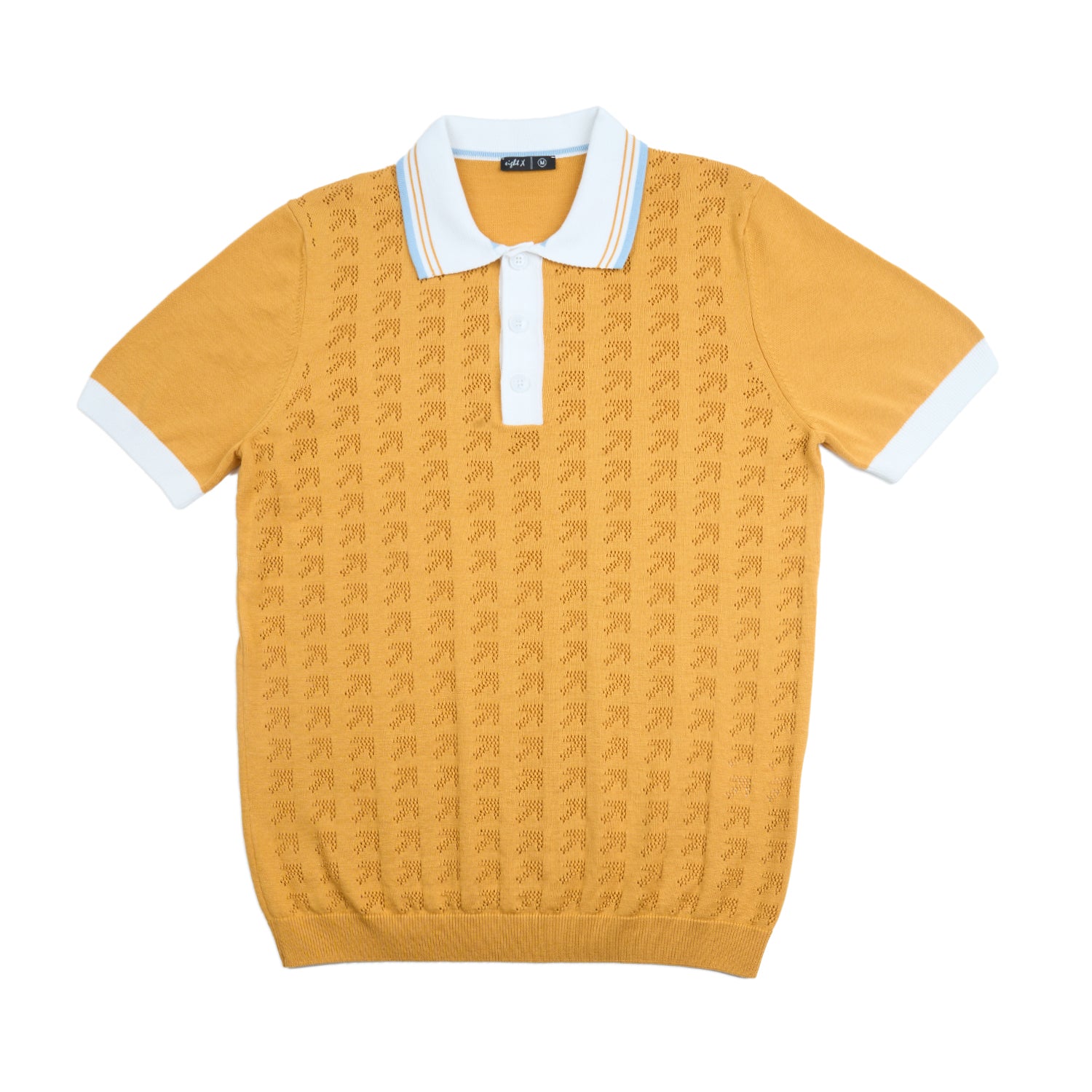 Direction Short Sleeve Knit Polo - Mustard Knits Eight-X