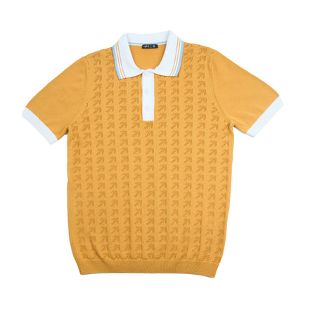 Direction Short Sleeve Knit Polo - Mustard Knits Eight-X