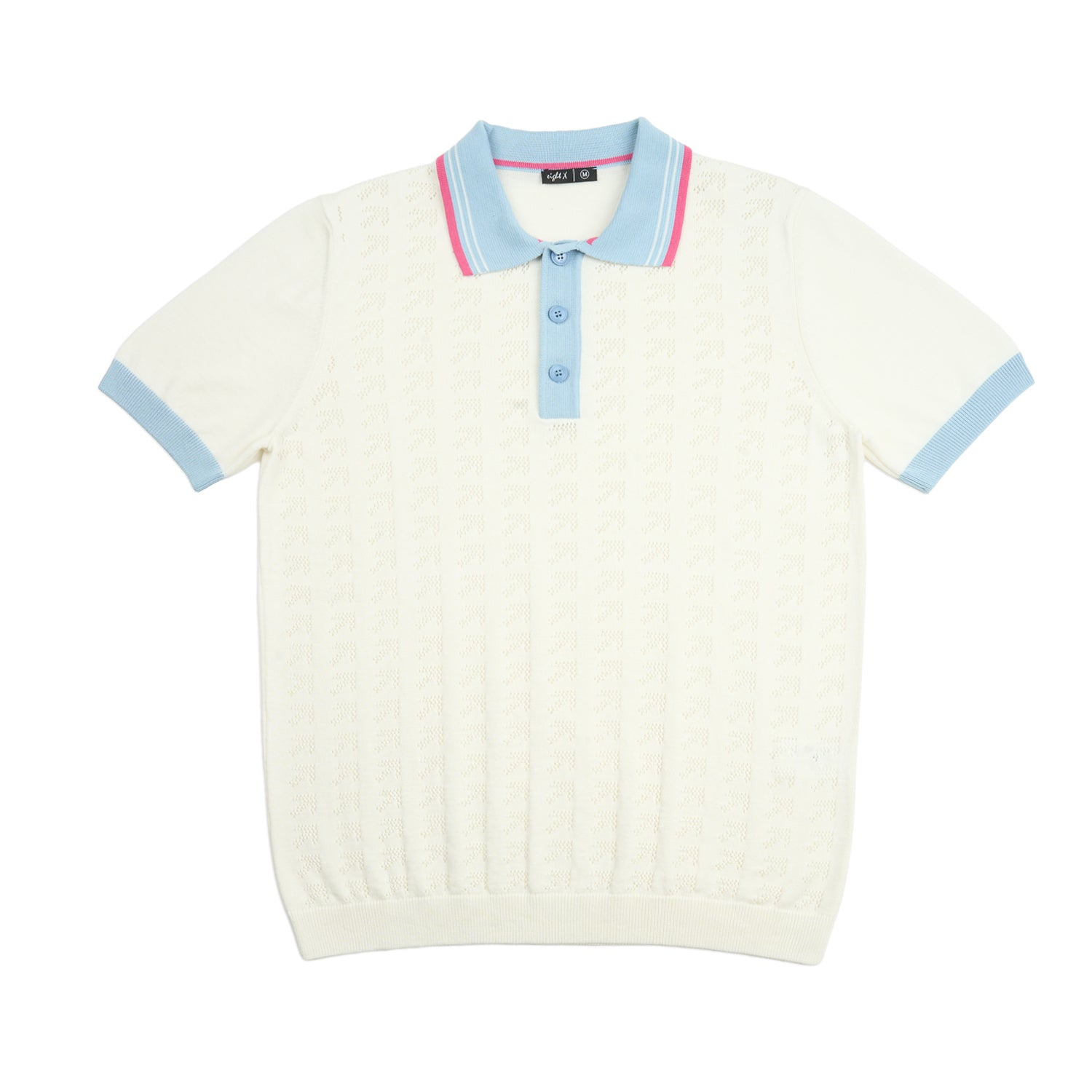Direction Short Sleeve Knit Polo - White Knits Eight-X