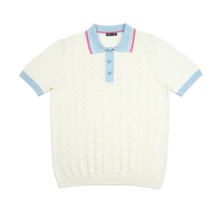 Direction Short Sleeve Knit Polo - White Knits Eight-X