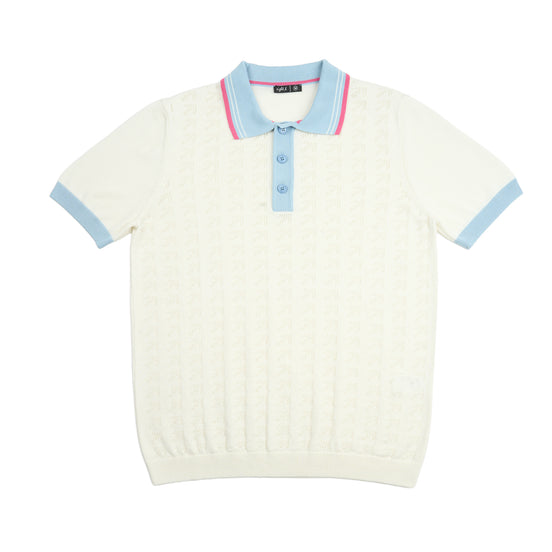 Direction Short Sleeve Knit Polo - White Knits Eight-X WHITE S