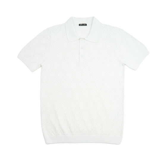 Prism Short Sleeve Knit Polo - White Knits Eight-X WHITE S