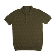 Prism Short Sleeve Knit Polo - Olive Knits Eight-X